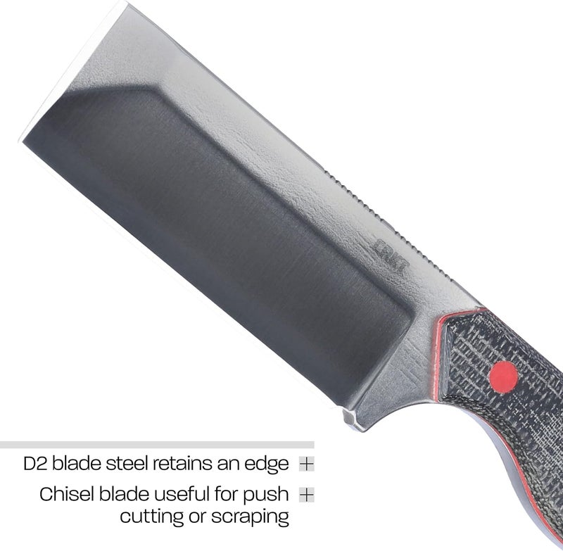 CRKT سكين رازل الثابتة مع غمد: شفرات فولاذ D2 بحافة مستقيمة، مقبض ميكارتا، 4037 - Image 4